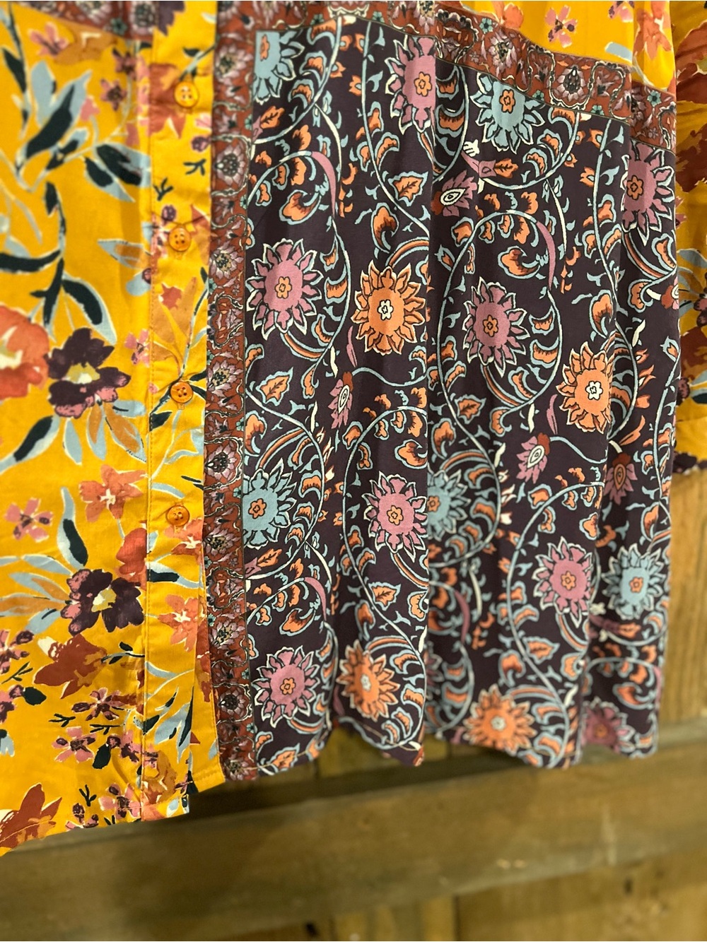 Tolani Collection Floral Patchwork Boho Dress/Tunic Large View 5